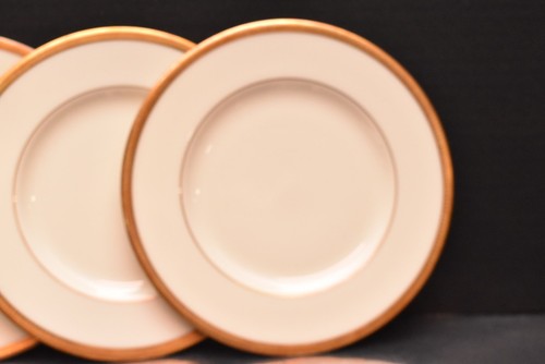 Set of 10 Lenox Tuxedo Pattern 6 1/4" Bread / Dessert Plates Gold Rim - Picture 3 of 13