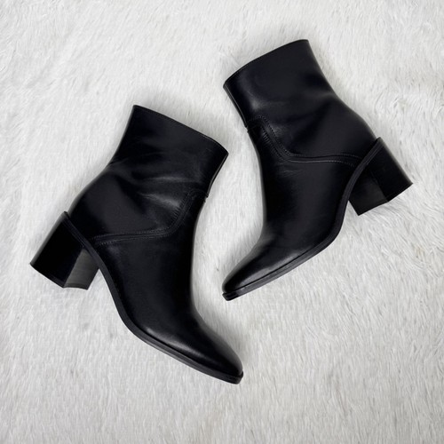 Naturalizer 27 Edit sz 9 Erica black square toe leather zip up tall ankle boots