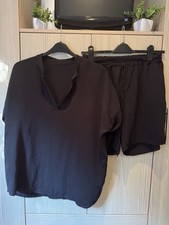 Black Co Ord Shorts Set Sz 18/20