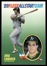 Jose Canseco 1989 Fleer Oakland Athletics #2 Near Mint or Better