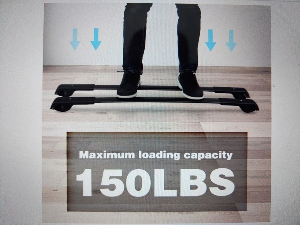 Cross Bar Roof Rack Rail Luggage Baggage for Dodge JUCV Journey 2009-2020 Black - Image 4 of 4