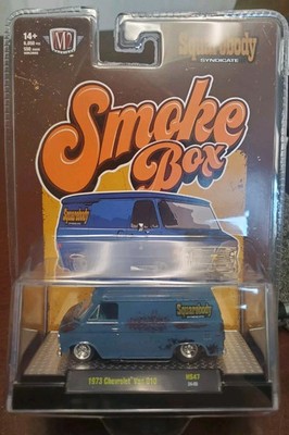 斉ト M2 MACHINES SYNDICATE SMOKE BOX 1973 CHEVROLET G10 VAN BLUE
