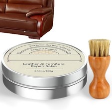 Leather Conditioner Cream with Brush Set Restores, Polishes & Protects Furnitur