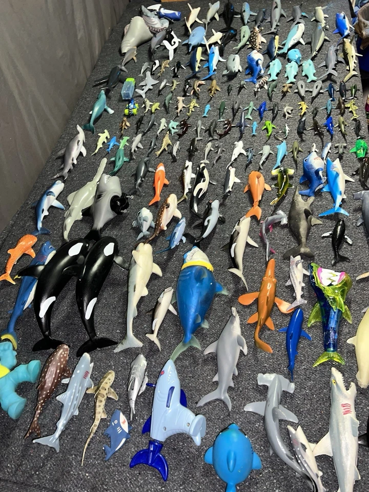 HUGE Toy Shark Lot Over 150 Pieces Rubber Plastic PVC 10 LBS! Offers Accepted - Image 3 of 4
