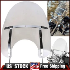 For 1994-2024 Harley Touring Road King Clear Windshield W/ Bracket Detachable