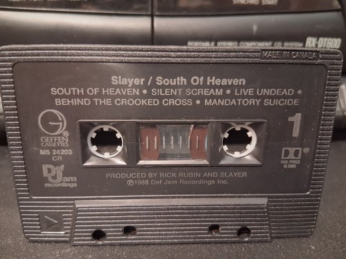 SLAYER South Of Heaven Original 1988 Cassette Tape Def Jam NEAR MINT COND  - Picture 3 of 4