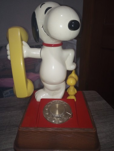 Vintage Snoopy und Woodstock Drehtelefon 1976 Peanuts