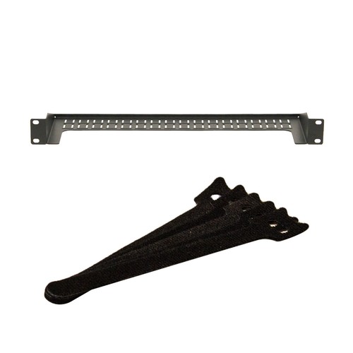 1U Cantilever 19" Cable Lacing Shelf Cable Management 6" Deep w/Hook Loop Ties - Picture 2 of 3
