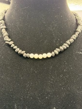 Lava Stone with Mother of Pearl Choker Necklace for Women