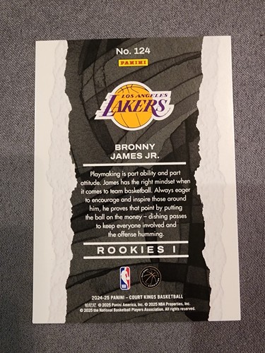 2024-25 Panini Court Kings Bronny James Jr. Rookies I #124 - Picture 2 of 2