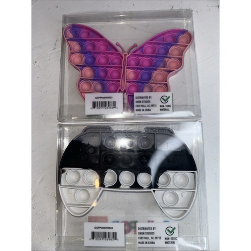(2) Gotta Pop Push Pop It Fidget Toys - Butterfly and Game Controller - Picture 2 of 3