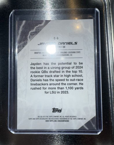 2024 Topps Resurgence Jayden Daniels Conductors SP RC #C-6 W/Collectors Tin ROY - Picture 3 of 7