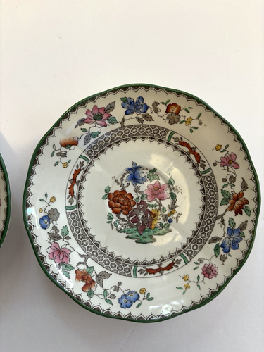 2 Copeland Spode ROSA CHINA 629599 Borde Verde Floral, Platillos Taza, 6" - Imagen 3 de 6