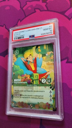2024 DISNEY LORCANA C1-PROMO SIDE EVENT #8 KUZCO - TEMPERAMENTAL EMPEROR PSA 10 - Picture 1 of 2