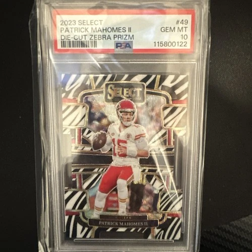 2023 Select Patrick Mahomes II Zebra Prizm Die Cut SSP Concourse #49 PSA 10