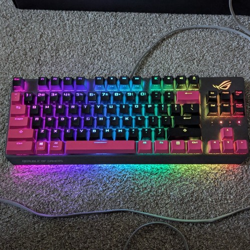 Asus ROG Strix Scope TKL Electro Punk RGB CHERRY MX RED Gaming Keyboard W/Box