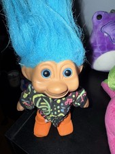 Blue Hair Troll With Colorful Shirt And Blue Tights