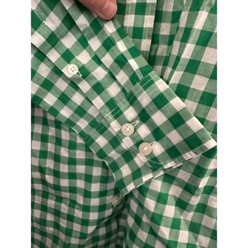 J.Crew Button-Down Hemd Herren L grün weiß Gingham Karo Baumwolle (UNPERFEKT) - Bild 4 von 8