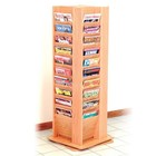 Pemberly Row 40 Magazine Spinning Rack in Light Oak