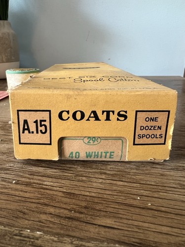 1950s J. & P. Coats - Best Six Cord Spool Cotton Thread White - Original Box - Picture 4 of 10