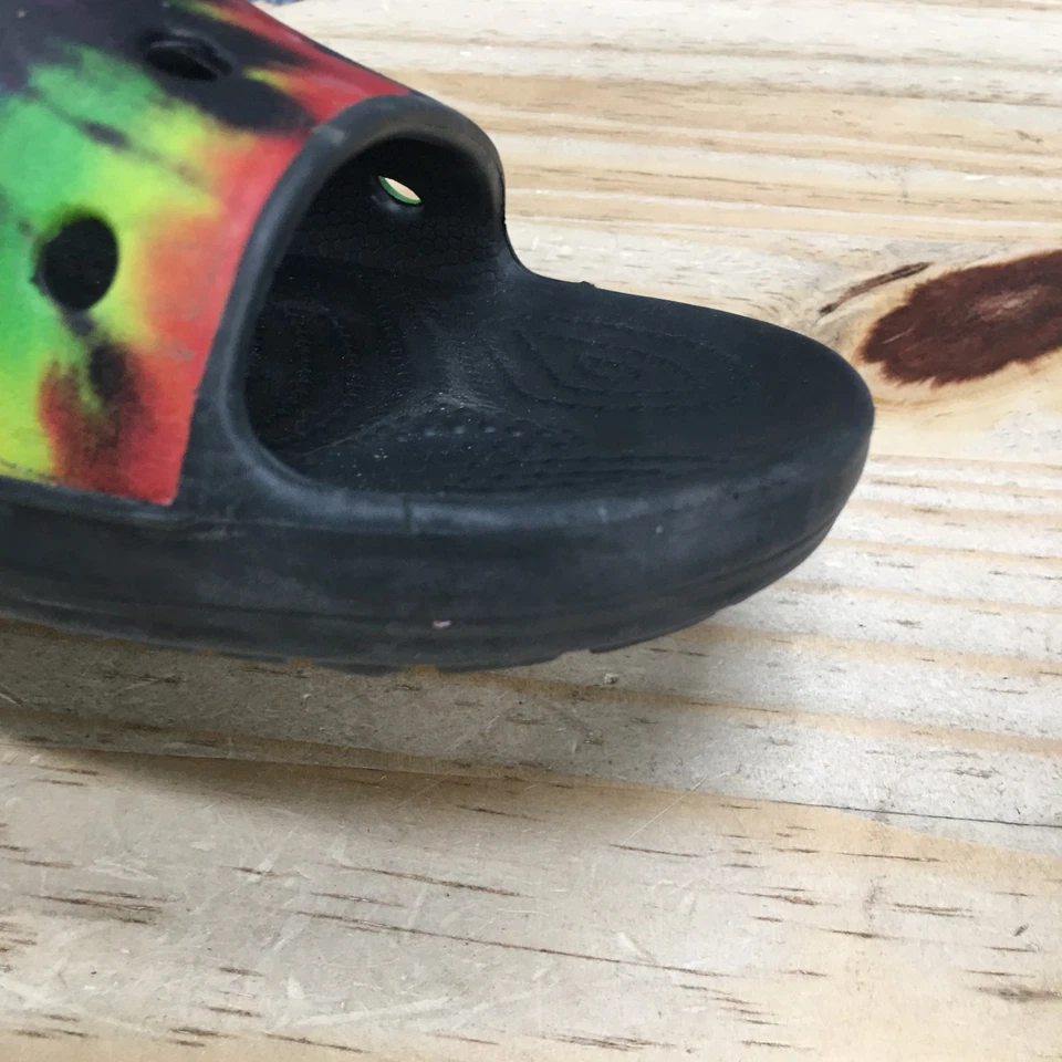 Crocs Sandals Mens 7 Womens 9 Classic Tie-Dye Graphic Slides Multicolor Comfort - Image 4 of 4