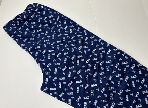 Club Room Men's Cotton Number 1 Dad Pj Pants in Navy-Large - Picture 3 of 5