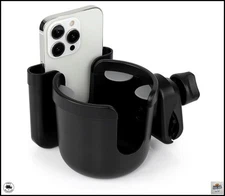 2-In-1 Walker Cup Holder with Phone Holder, Wheelchair Cup Holder, Rollator Cup