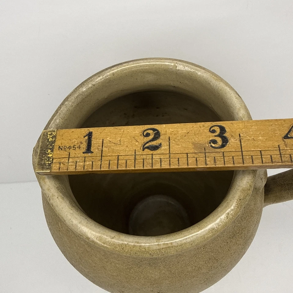Dee Cee Jug Stoneware Water Pitcher Vintage Pottery 7.5" - Image 4 of 4