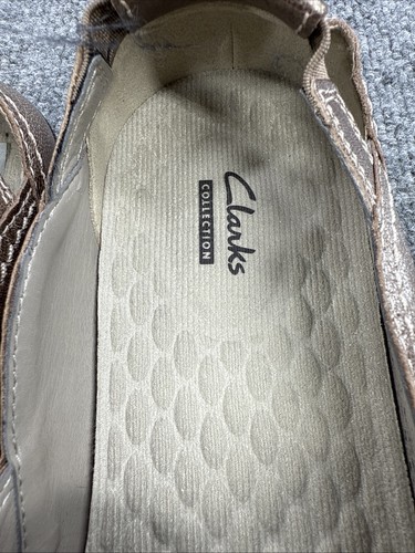 Clarks Collection Haley Stork Slip-On Sandals Women’s Size 11M Pewter Metallic - Picture 15 of 22