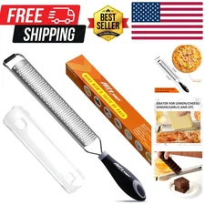 Lemon Zester, Hand-held Stainless Steel Food Grater,Pro Kitchen Tool for Chee...