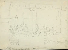 Rochester Market Place - Pencil Drawing - Early 19th Century