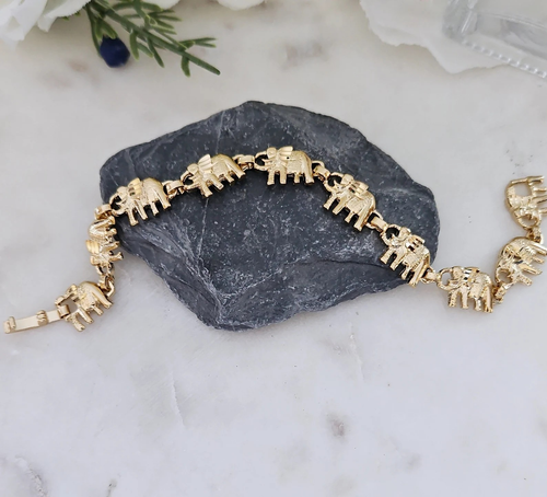 Gold Elefant Damen Armband, 14 Karat schwer vergoldet Gold - Bild 6 von 8