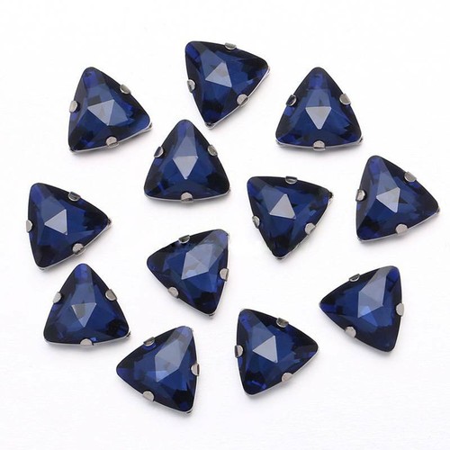 10pcs 18mm Sew On Triangle Crystal Glass Rhinestones Flatback Claw Cup Beads DIY - Picture 25 of 27