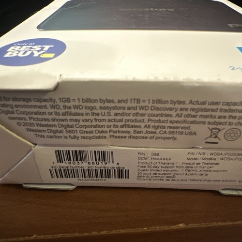 WD WESTERN DIGITAL EasyStore 5TB External Portable Hard Drive BRAND NEW SEALED! - Picture 5 of 7