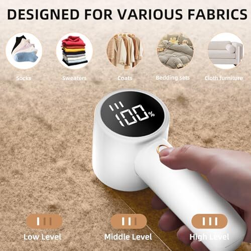 Fabric Shaver Lint Remover Rechargeable Electric Portable Sweater Defuzzer - Picture 5 of 6