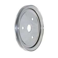 Small Block Chevy Chrome Steel Short Water Pump 1 Groove Crank Pulley 283 327 Sb