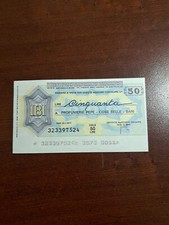 Italian Miniassegni Notgeld Italy Currency 50 Lire Mini Check Banknote Rome 1976