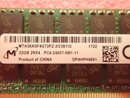 Micron 32GB 2Rx4 PC4-2400T DDR4 PC4-19200 ECC Server Memory MTA36ASF4G72PZ-2G3B1 - Picture 2 of 7