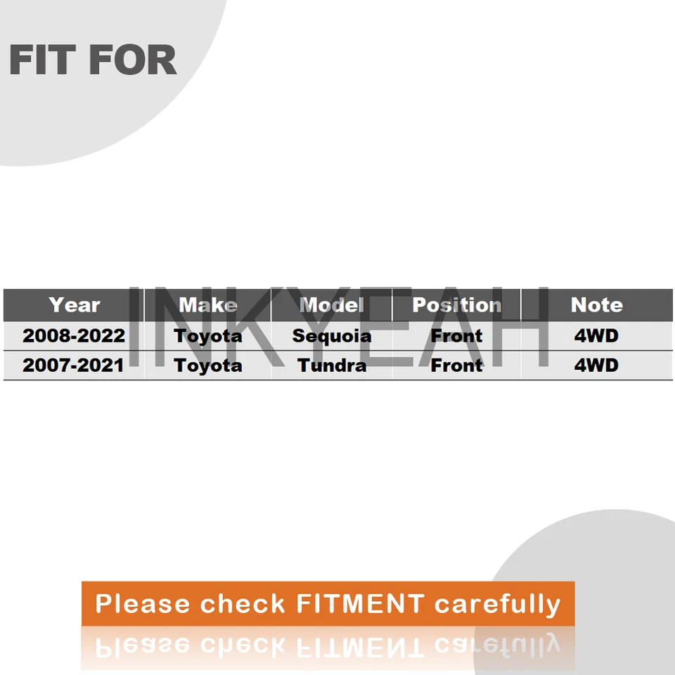 2x Front Wheel Bearing Hubs For 2007-2021 Toyota Tundra & 2008-2022 Sequoia AWD - Image 2 of 4