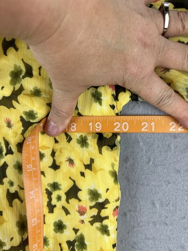 Top vintage Broadway 38 para mujer talla XL amarillo floral puro forrado puritano - Imagen 5 de 7