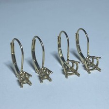 14kt Solid Yellow Gold Pre notched Lever back Earring Top Finding Pairs