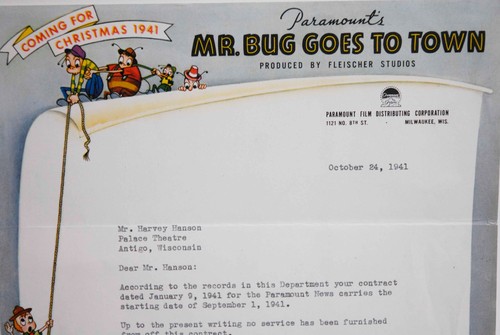 MR.BUG GOES TO TOWN - 1941 - D.FLEISCHER - Très RARE lettre ORIGINALE - USA - Imagen 4 de 7