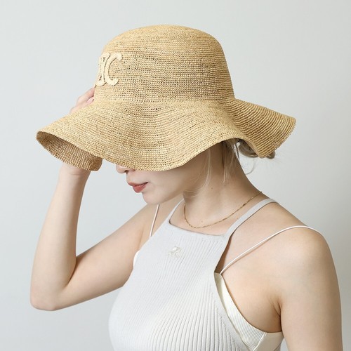 Sombrero de Paja CELINE Mujer Triunfo Rafia AA0580S96 03NA Natural Talla M - Imagen 3 de 11