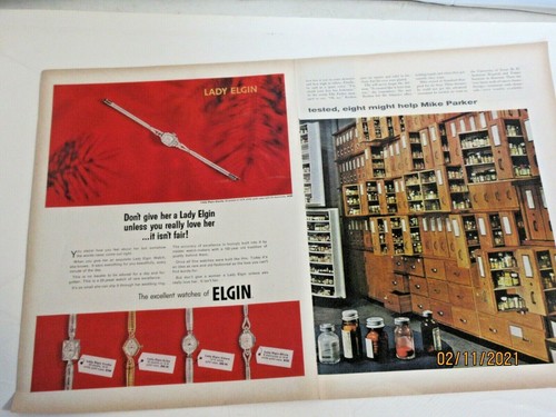   1955 Lady Elgin Watch Vintage Magazine Ad Great Color #7 - Picture 2 of 2
