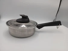 Vintage INKOR 3-Ply 18-8 Stainless Steel 1 Quart 6.5” Saucepan w/Lid Cookware