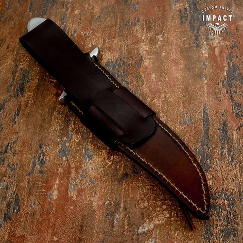 1-OF-A-KIND RARE IMPACT CUTLERY CUSTOM D2 STEEL BOWIE KNIFE BURL WOOD - Picture 11 of 11
