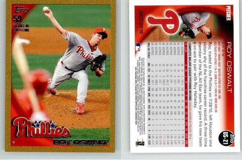 Roy Oswalt 2010 Topps Update Gold #US-21 Philadelphia Phillies