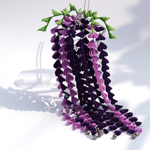 Wisteria Hairpin Hair Stick Kanzashi Tsumami zaiku For Kimono Accessory Japanese - Picture 2 of 26
