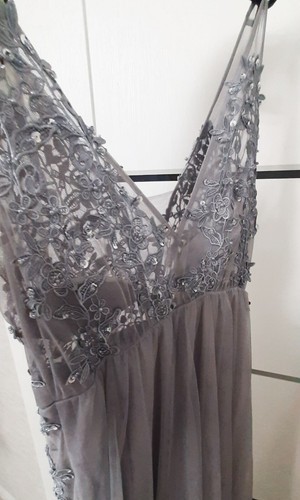 Ever Pretty Womens Fashion V neck Sleeveless Long Evening Gray Dress Size M - Picture 4 of 13