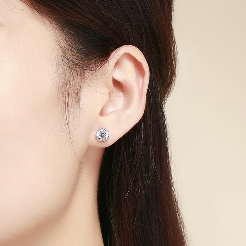 Voroco S925 Sterling Silver Stud Hook Earrings Charm CZ Women Party Jewelry Gift - Picture 99 of 176